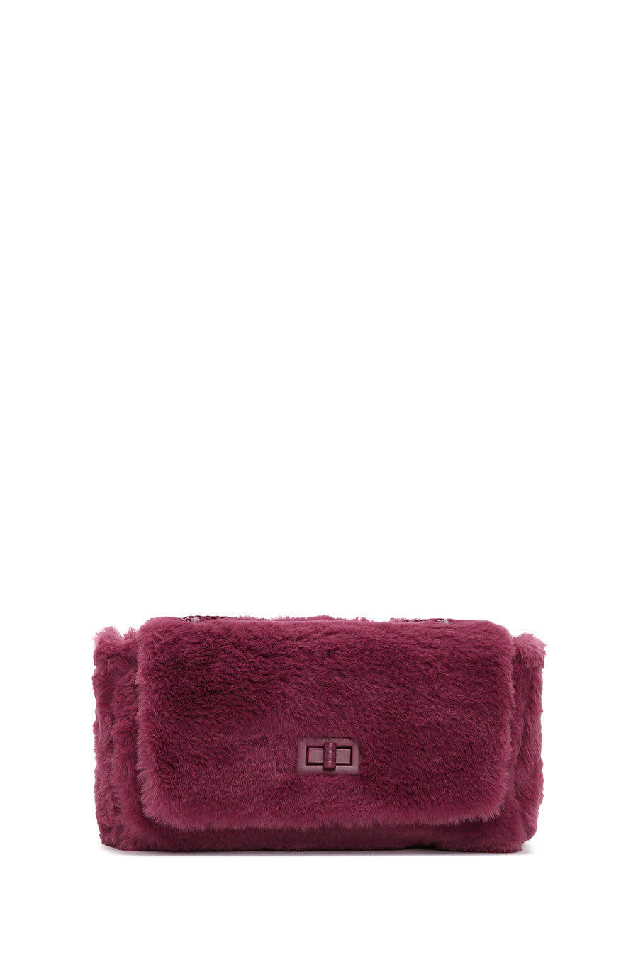 Kadın Bordo Uzun Askılı Peluş Çapraz Çanta
