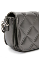 Kadın Gri Uzun Askılı Kapitone Çapraz Çanta | Derimod