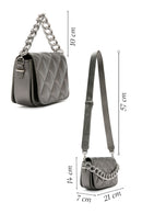 Kadın Gri Uzun Askılı Kapitone Çapraz Çanta | Derimod