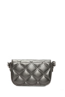 Kadın Gri Uzun Askılı Kapitone Çapraz Çanta | Derimod