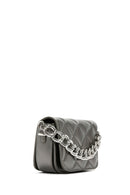 Kadın Gri Uzun Askılı Kapitone Çapraz Çanta | Derimod