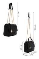 Women's Black Long Strap Quilted Crossbody Bag | Derimod