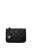 Women's Black Long Strap Quilted Crossbody Bag | Derimod