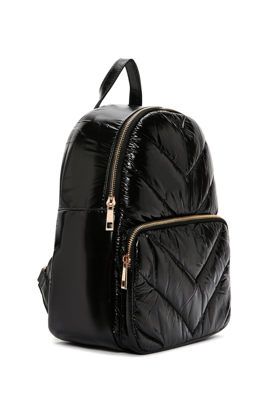 Women's Black Quilted Backpack