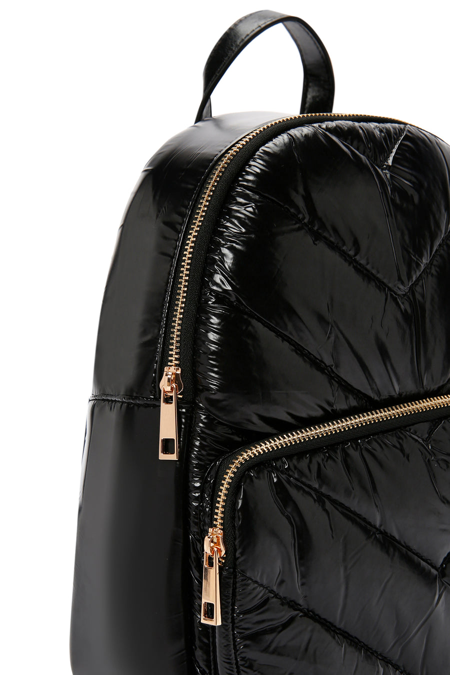 Women's Black Quilted Backpack