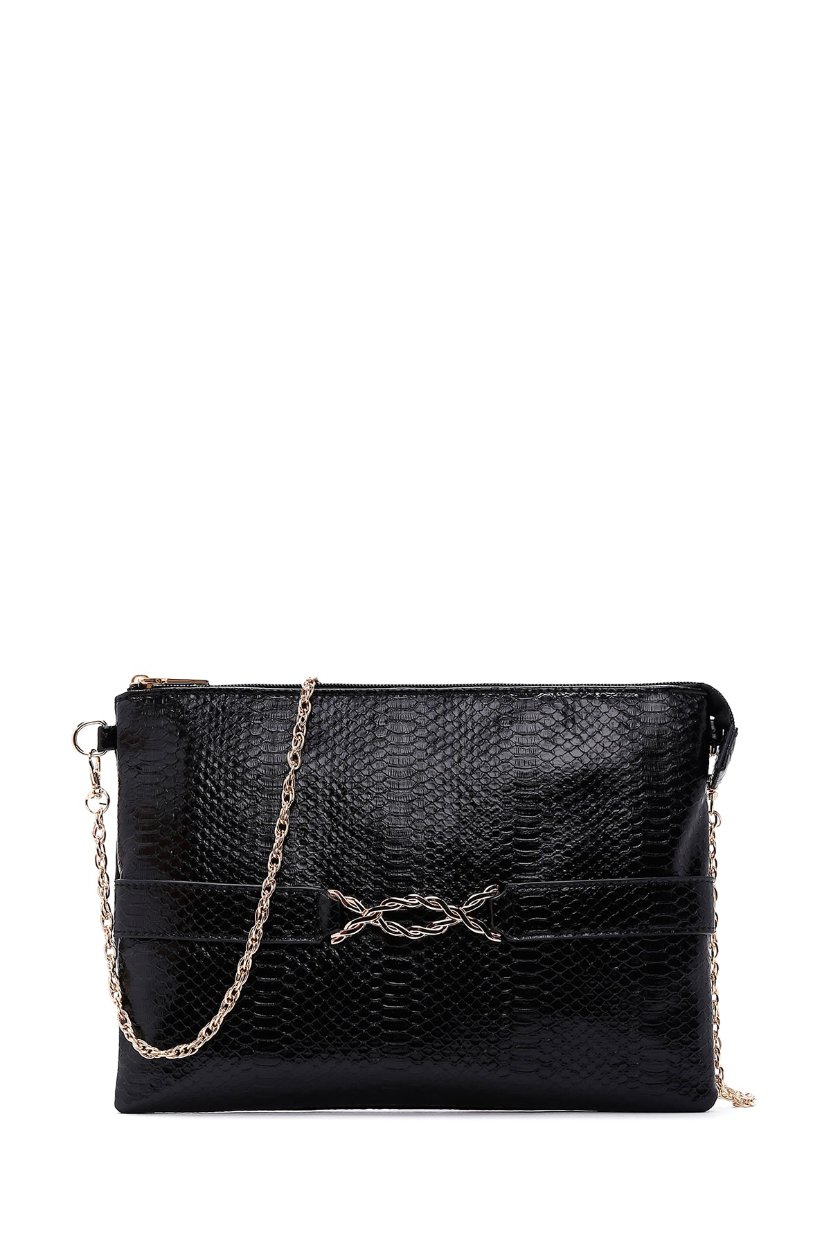 Women's Black Long Chain Strap Clutch Bag 23WBD281940 | Derimod