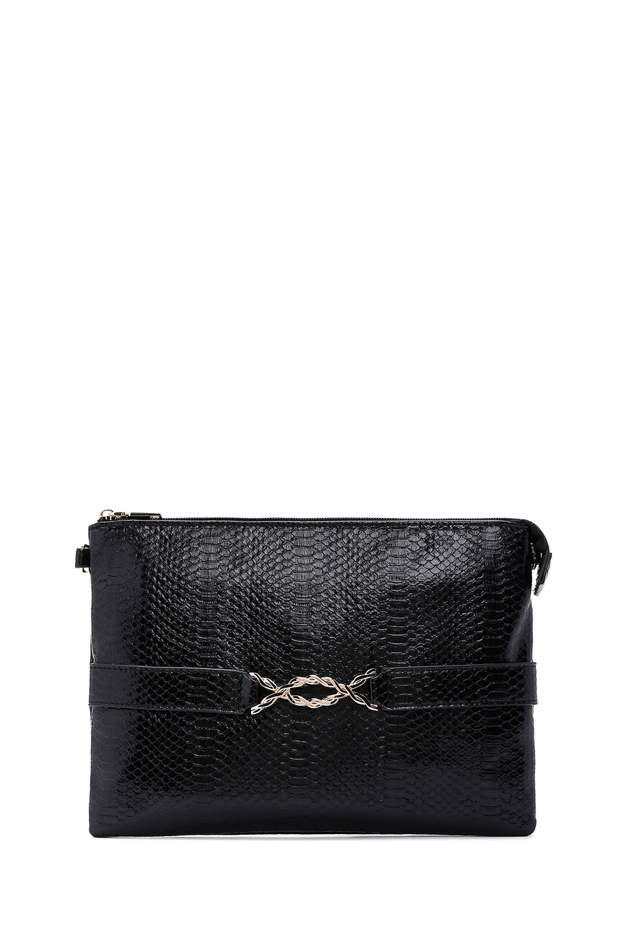 Women's Black Long Chain Strap Clutch Bag