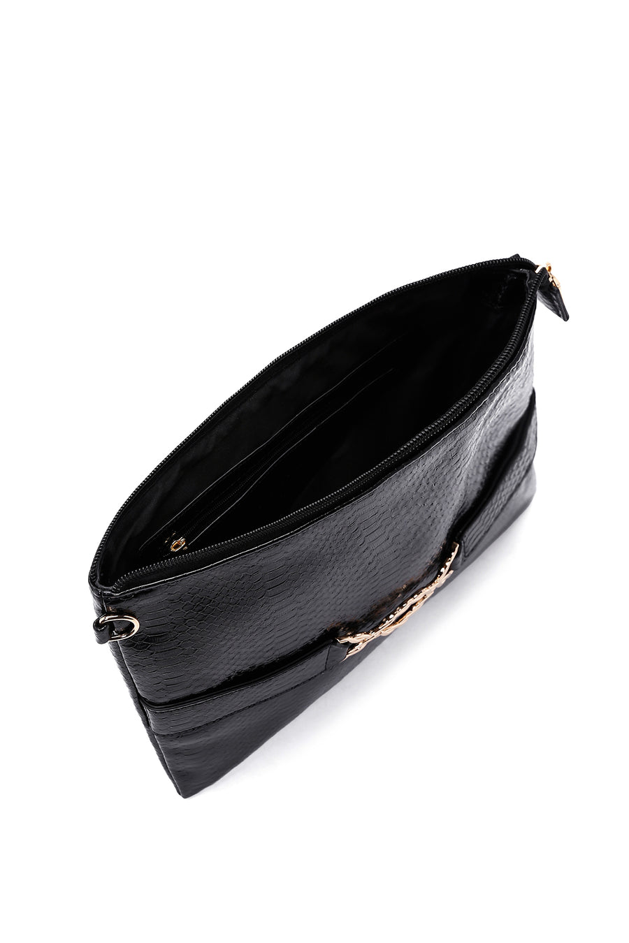 Women's Black Long Chain Strap Clutch Bag