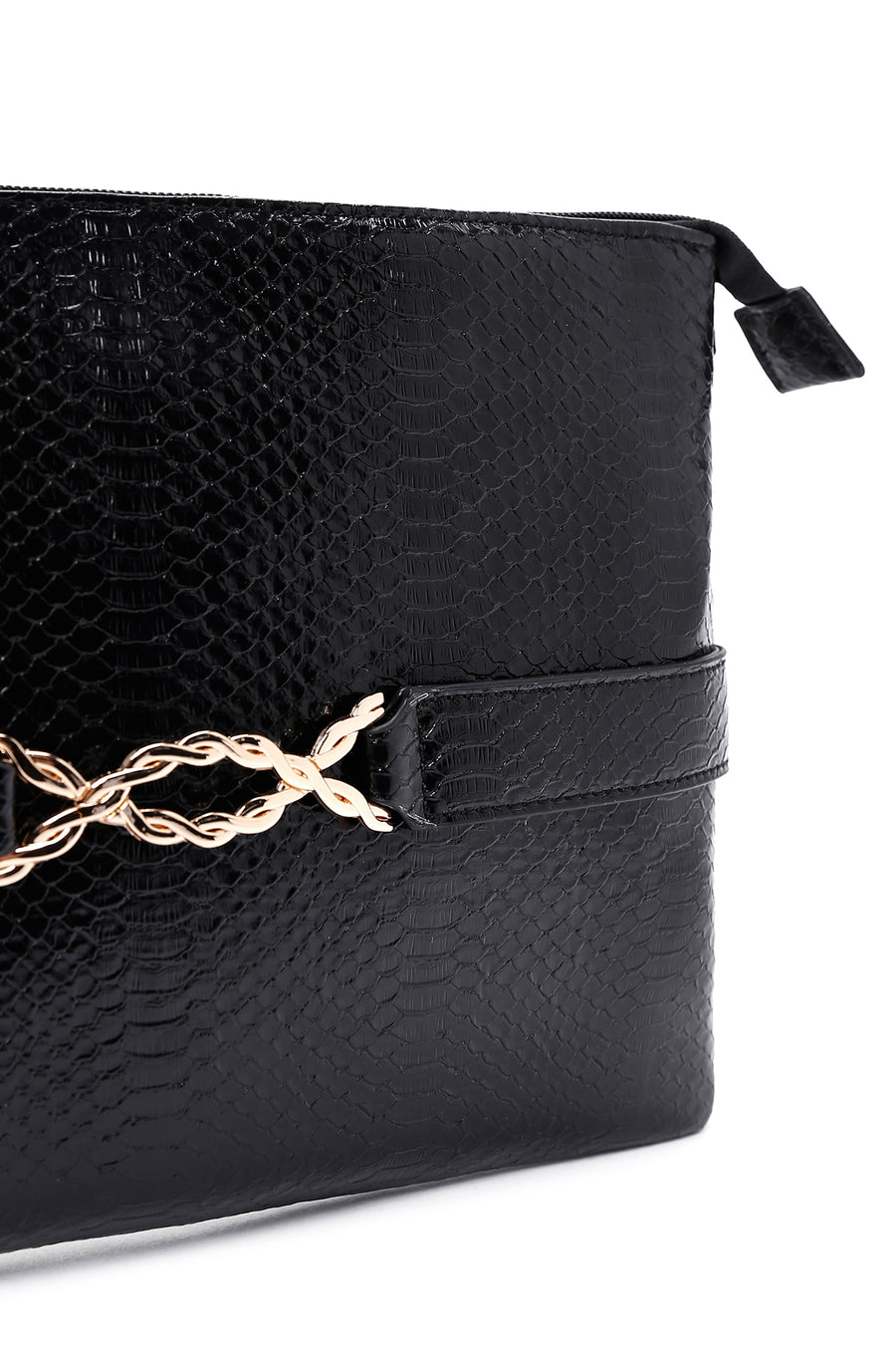 Women's Black Long Chain Strap Clutch Bag