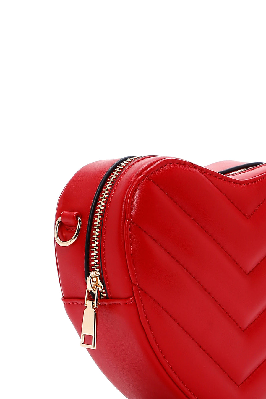 Women's Red Heart Themed Quilted Crossbody Bag