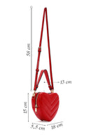 Women's Red Heart Themed Quilted Crossbody Bag | Derimod