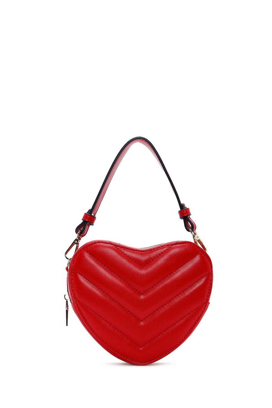 Women's Red Heart Themed Quilted Crossbody Bag