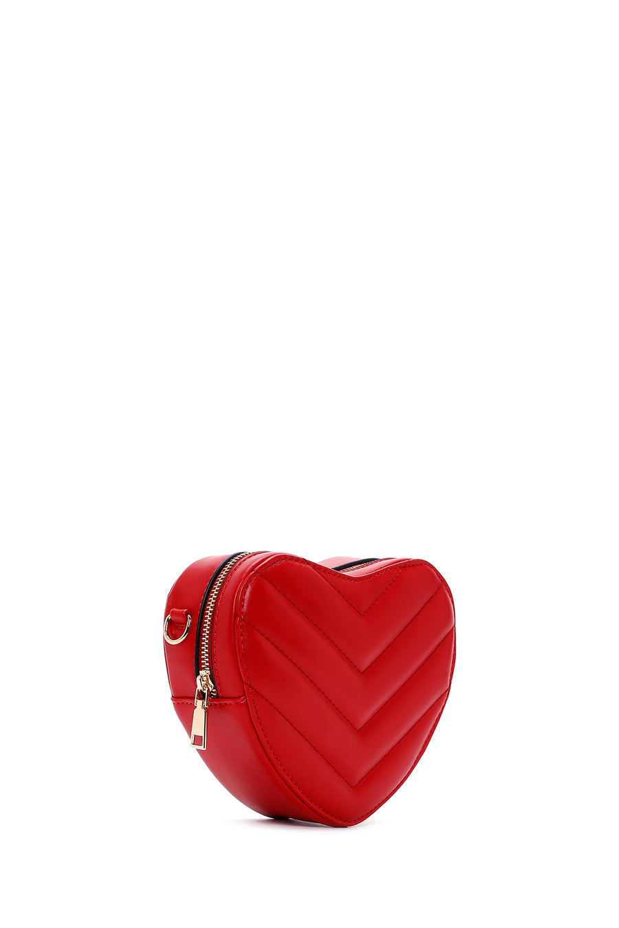 Women's Red Heart Themed Quilted Crossbody Bag