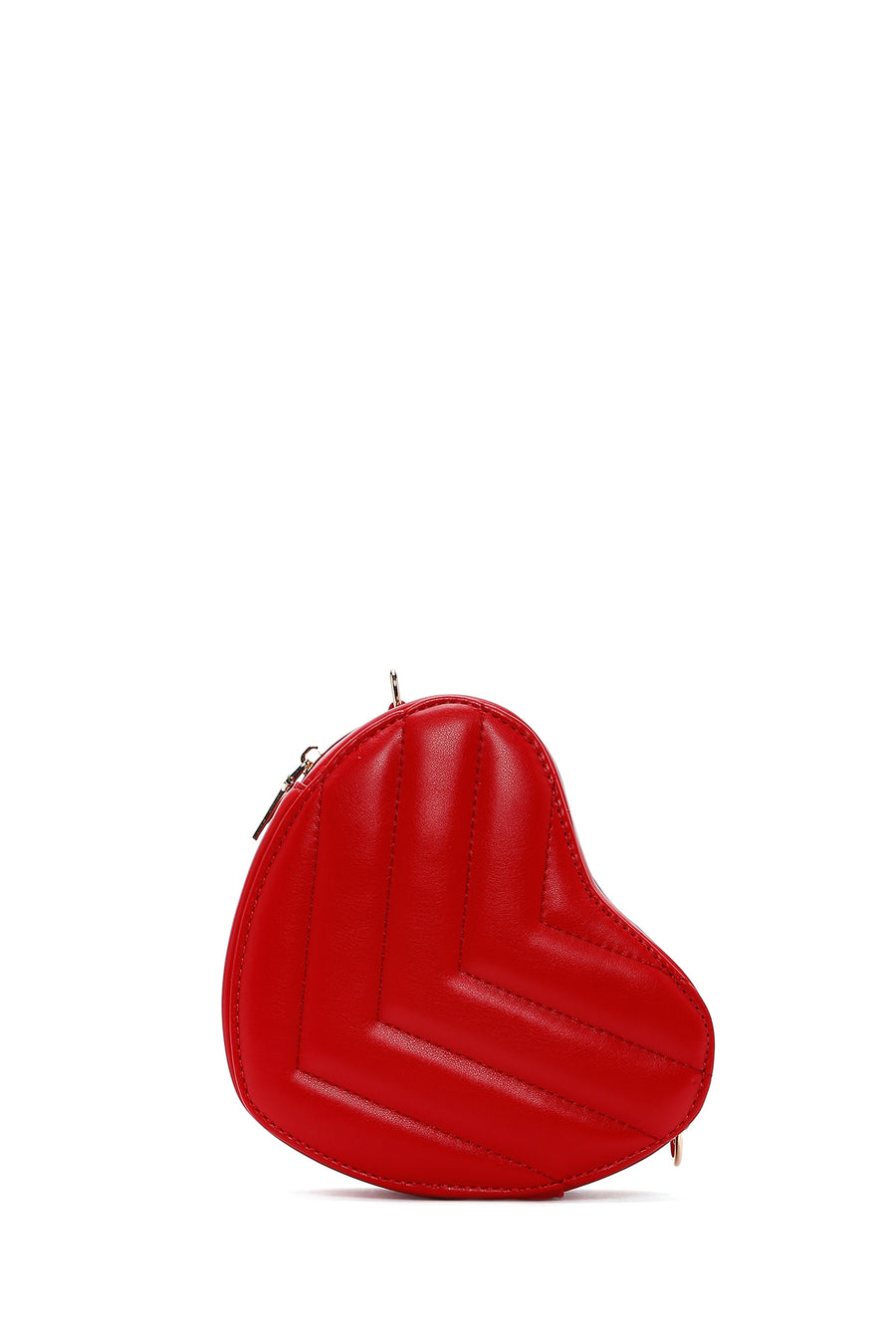 Women's Red Heart Themed Quilted Crossbody Bag