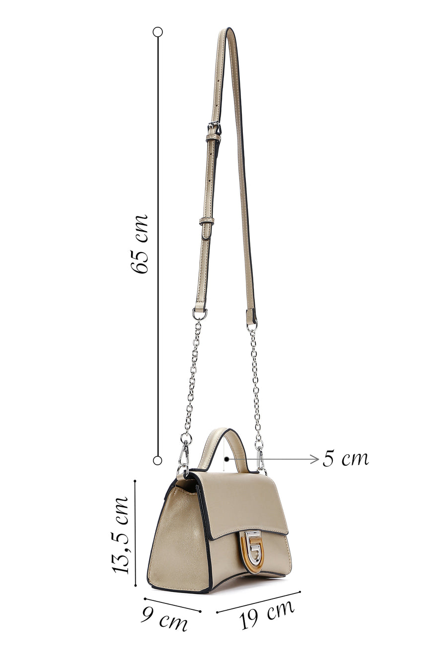 Women's Gold Long Strap Clutch Bag