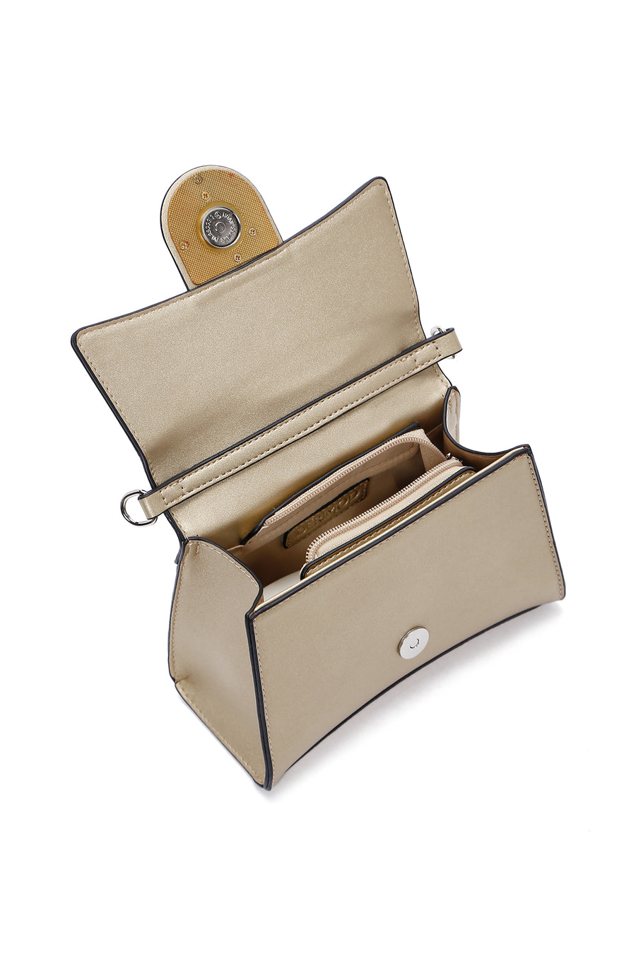 Women's Gold Long Strap Clutch Bag