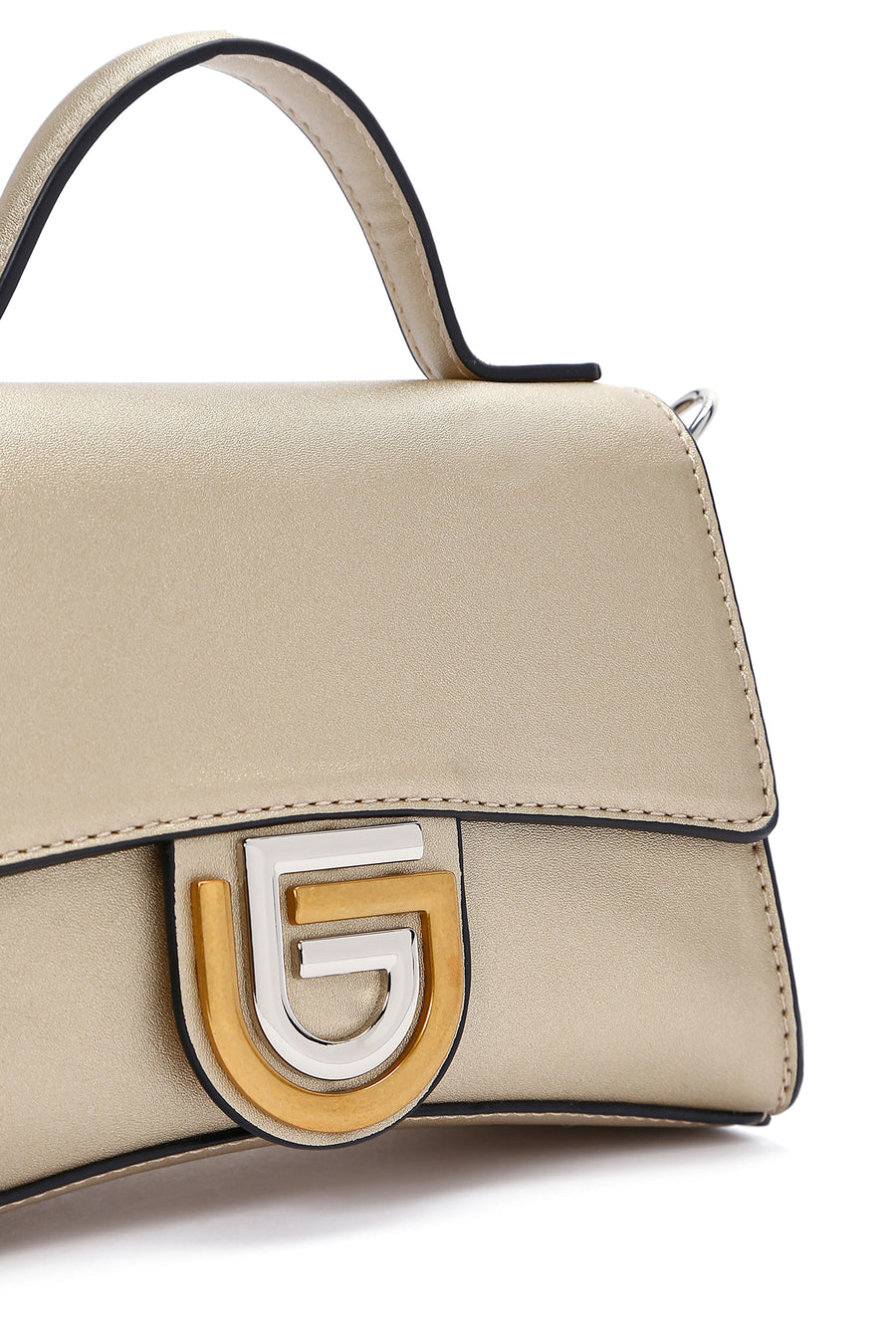 Women's Gold Long Strap Clutch Bag