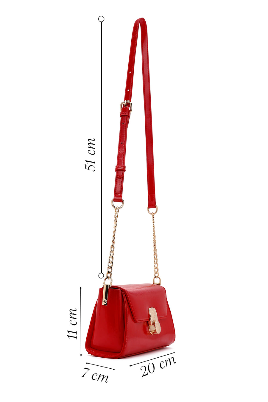 Women's Red Patent Leather Handbag