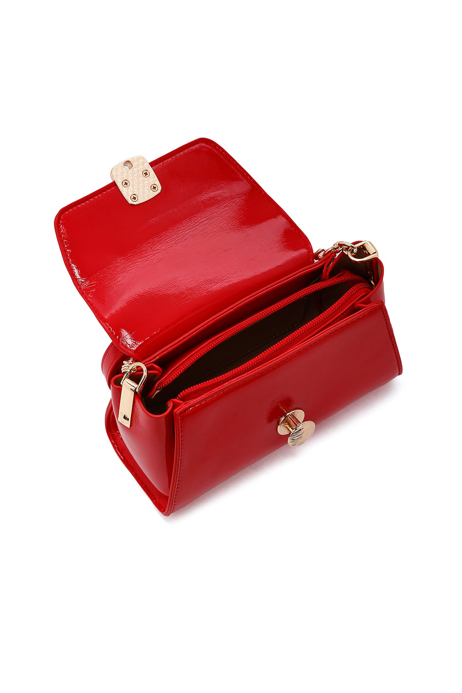 Women's Red Patent Leather Handbag
