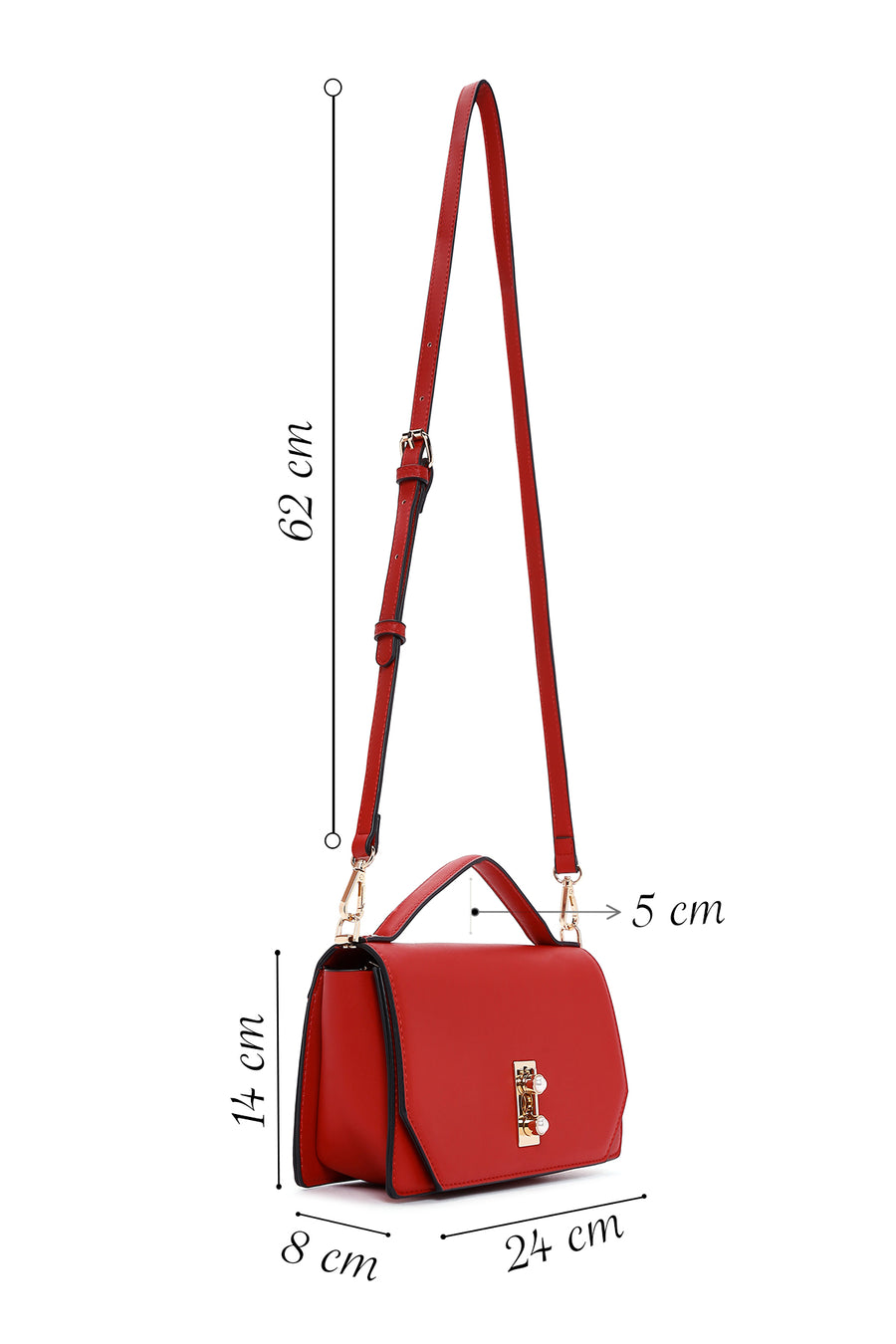 Women's Red Long Strap Crossbody Bag