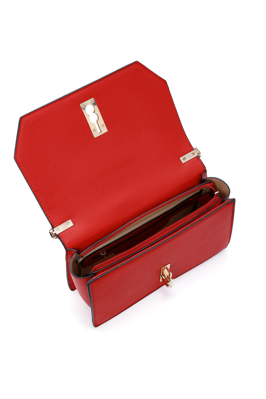 Women's Red Long Strap Crossbody Bag