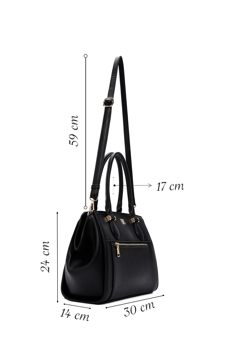 Women's Black Long Strap Shoulder Bag