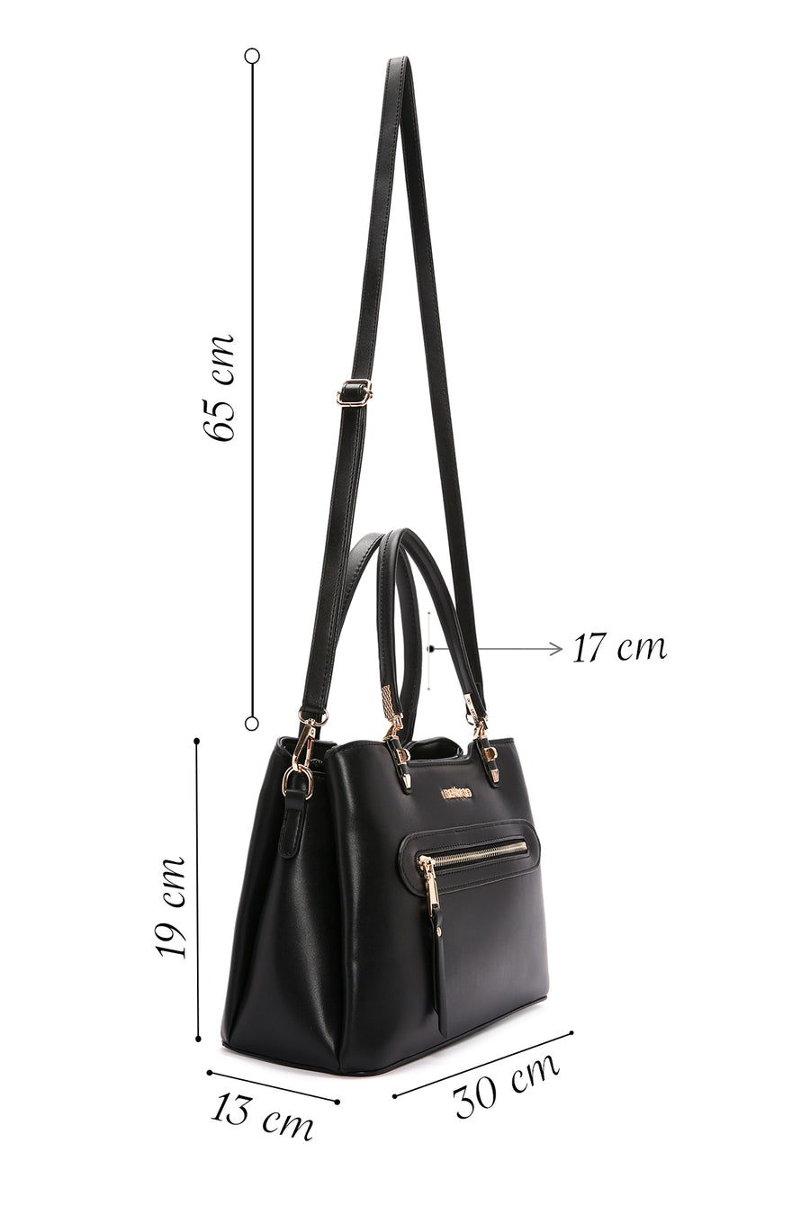 Women's Black Long Strap Shoulder Bag