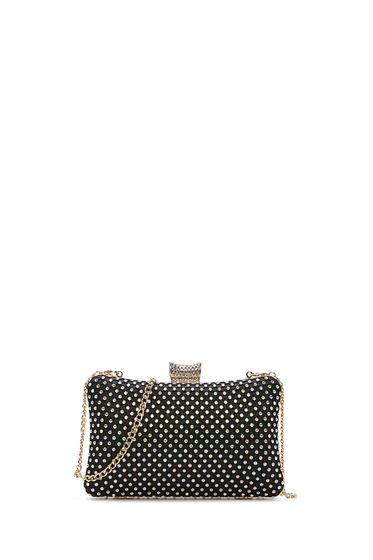 Women's Black Long Chain Strap Stone Handbag 23WBD2851TS | Derimod