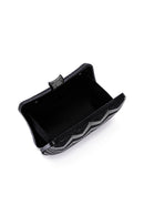 Women's Black Silver Long Chain Strap Stone Handbag | Derimod