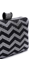 Women's Black Silver Long Chain Strap Stone Handbag | Derimod