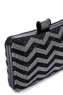 Women's Black Silver Long Chain Strap Stone Handbag | Derimod