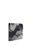 Women's Black Gray Long Chain Strap Stoned Clutch Bag | Derimod