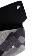 Women's Black Gray Long Chain Strap Stoned Clutch Bag | Derimod