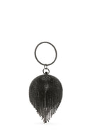 Women's Black Long Strap Chain Detailed Stone Handbag | Derimod