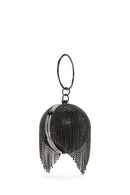 Women's Black Long Strap Chain Detailed Stone Handbag | Derimod