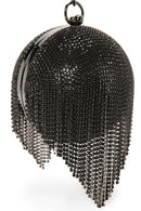 Women's Black Long Strap Chain Detailed Stone Handbag | Derimod