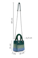 Women's Green Long Chain Strap Stone Handbag | Derimod
