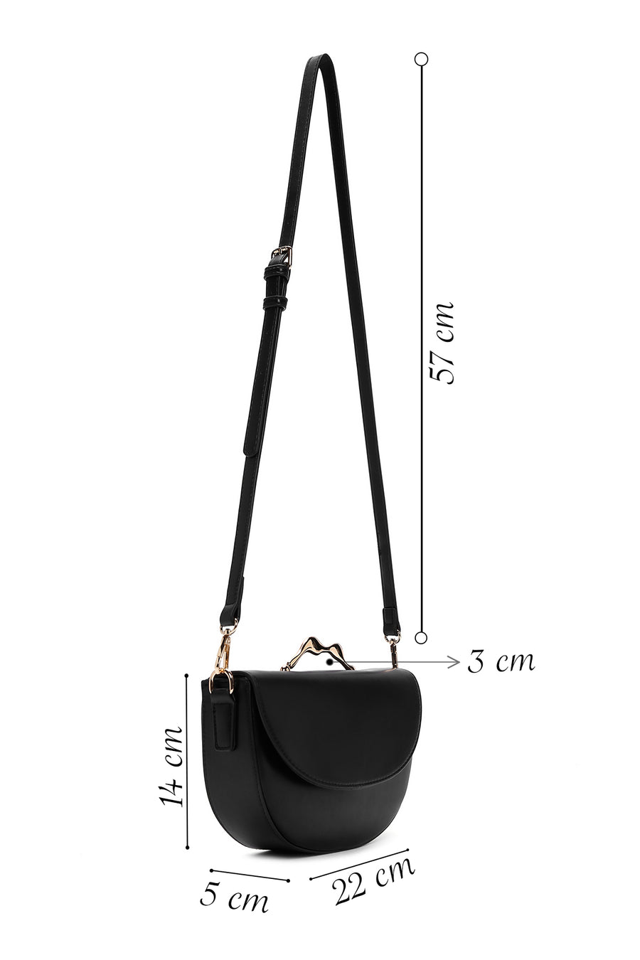Women's Black Long Strap Handbag