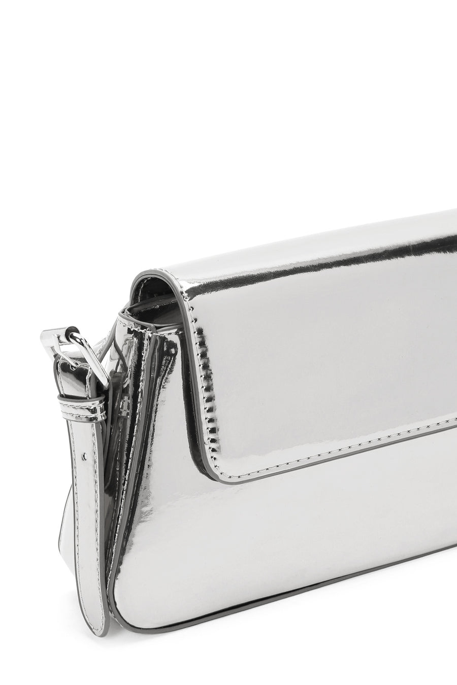 Women's Silver Metallic Shoulder Bag