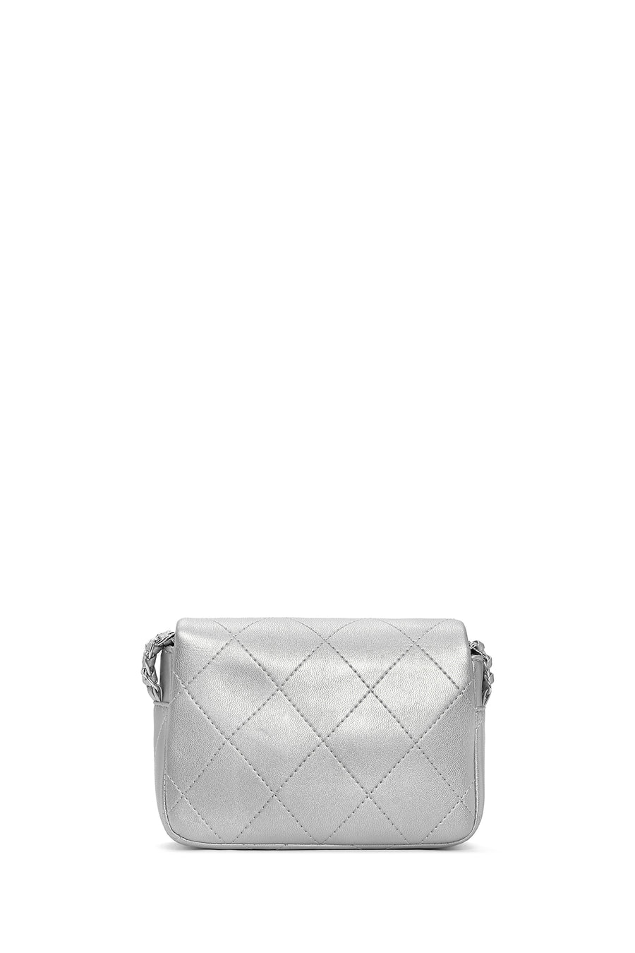 Women's Silver Long Strap Clutch Bag