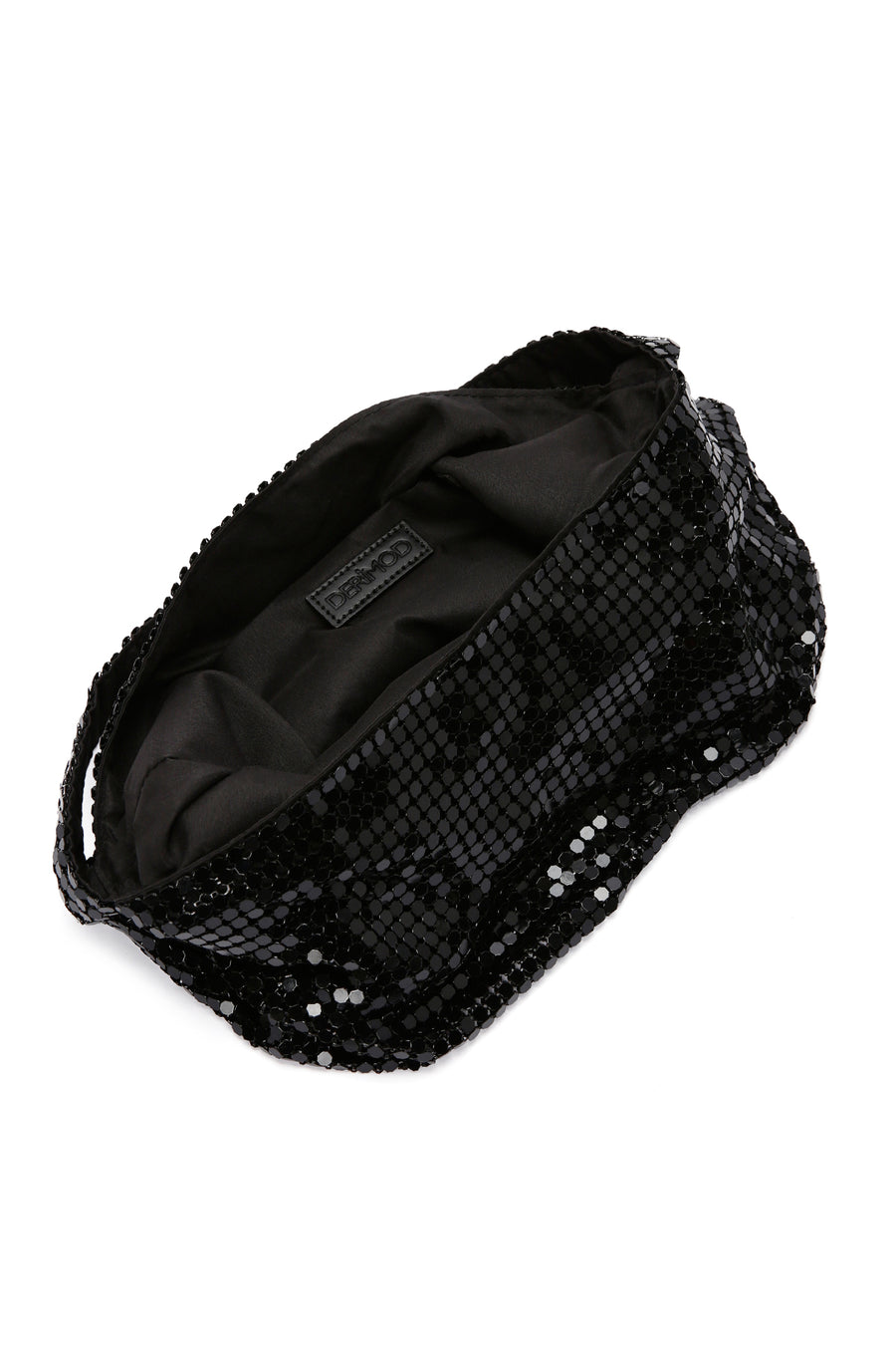 Women's Black Metal Patterned Shoulder Bag