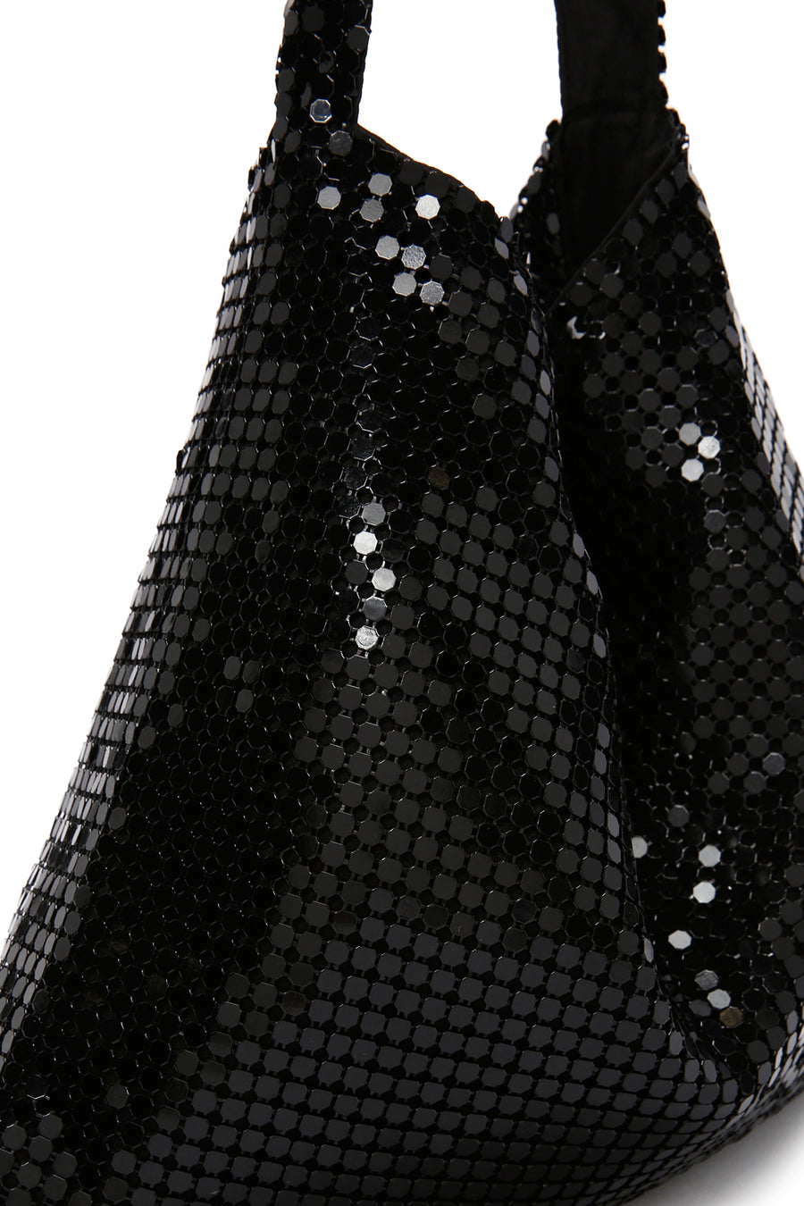 Women's Black Metal Patterned Shoulder Bag