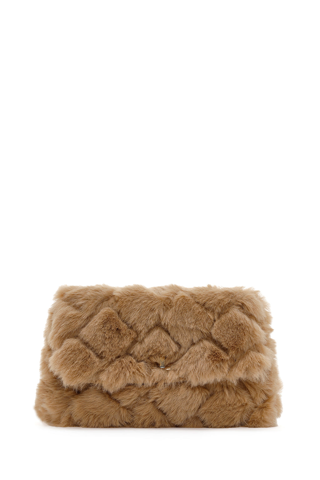 Kadın Camel Uzun Zincir Askılı Peluş Çapraz Çanta