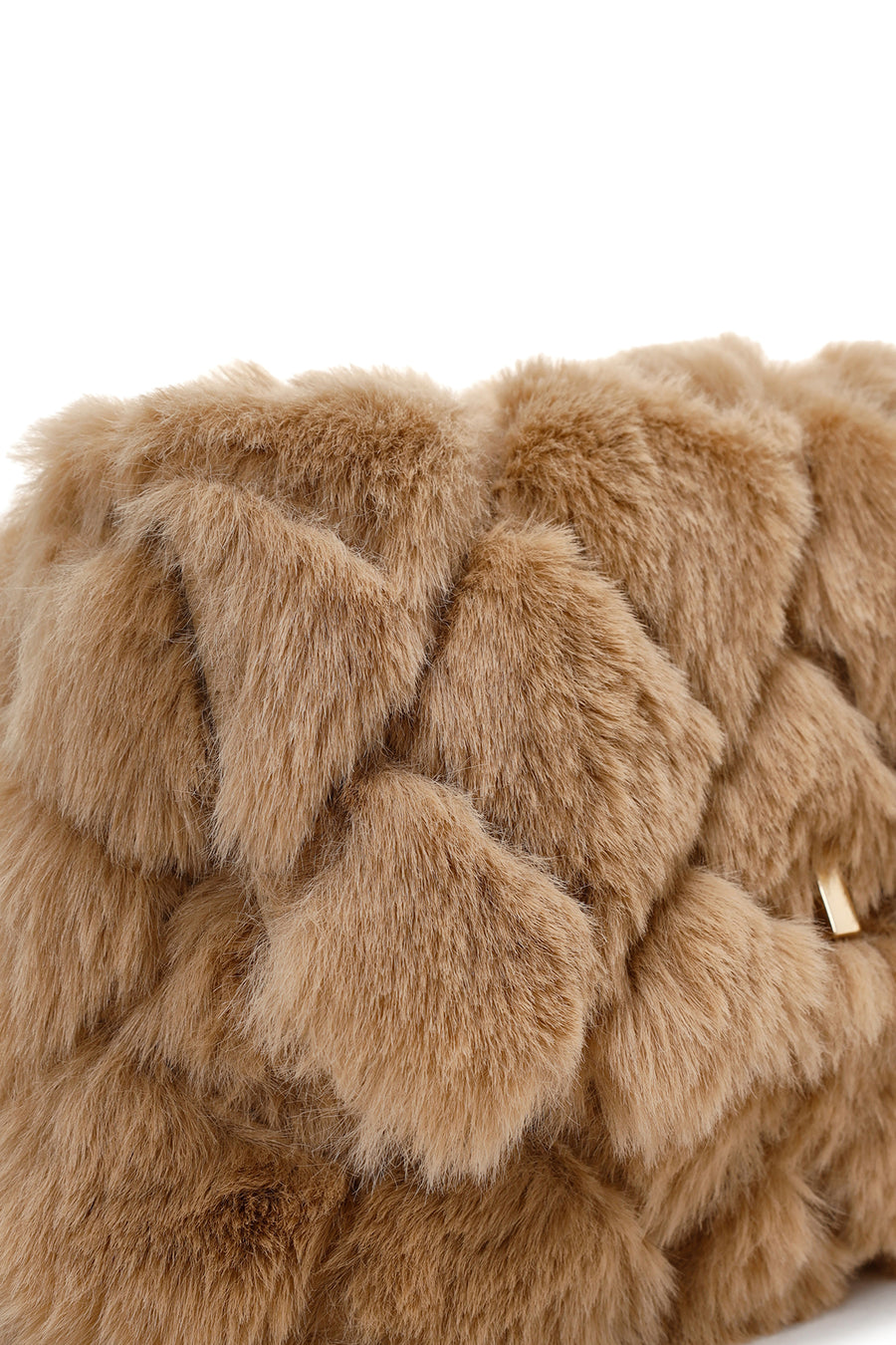 Kadın Camel Uzun Zincir Askılı Peluş Çapraz Çanta