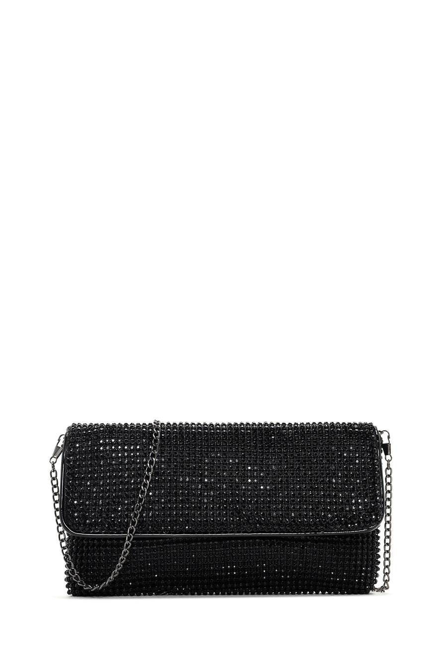 Women's Black Long Chain Strap Stone Handbag 23WBD2952TS | Derimod