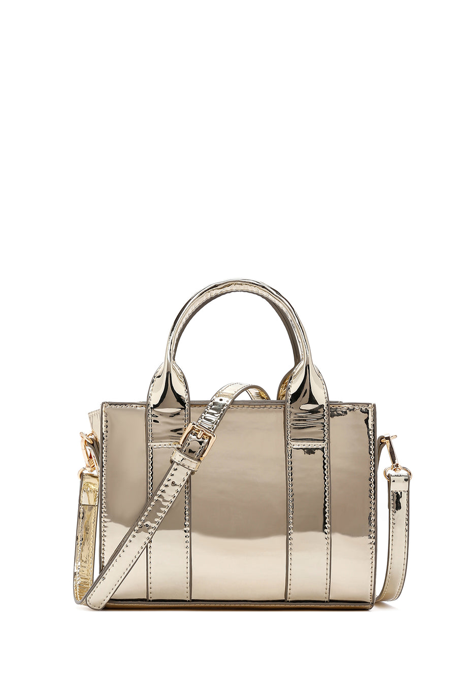 Women's Gold Metallic Crossbody Bag