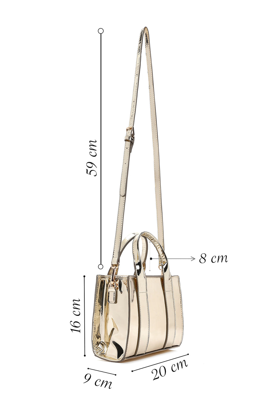 Women's Gold Metallic Crossbody Bag