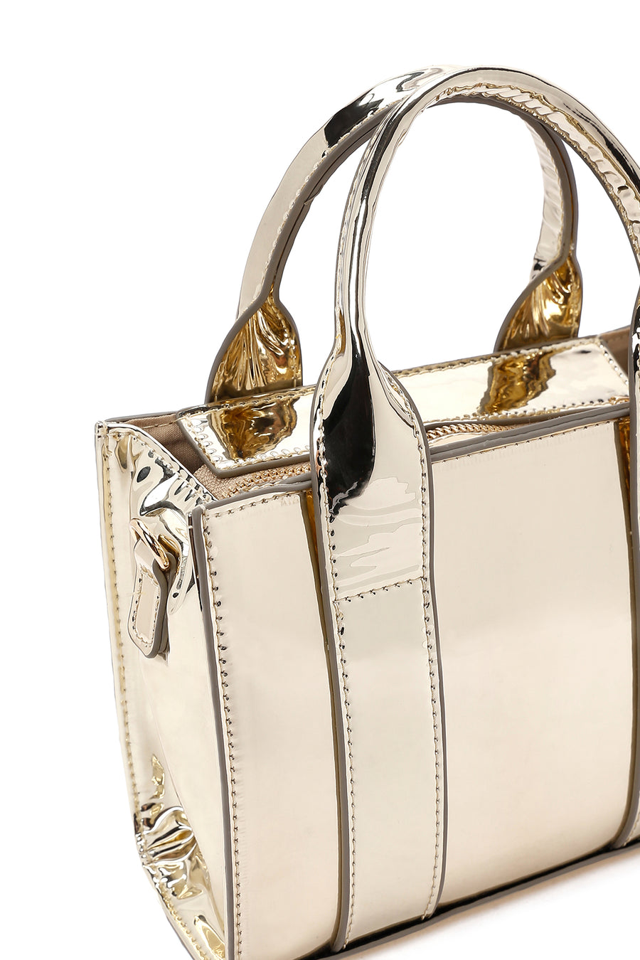 Women's Gold Metallic Crossbody Bag