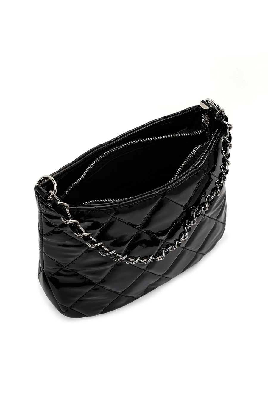 Women's Black Long Strap Quilted Handbag
