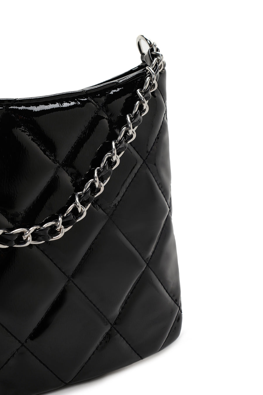 Women's Black Long Strap Quilted Handbag